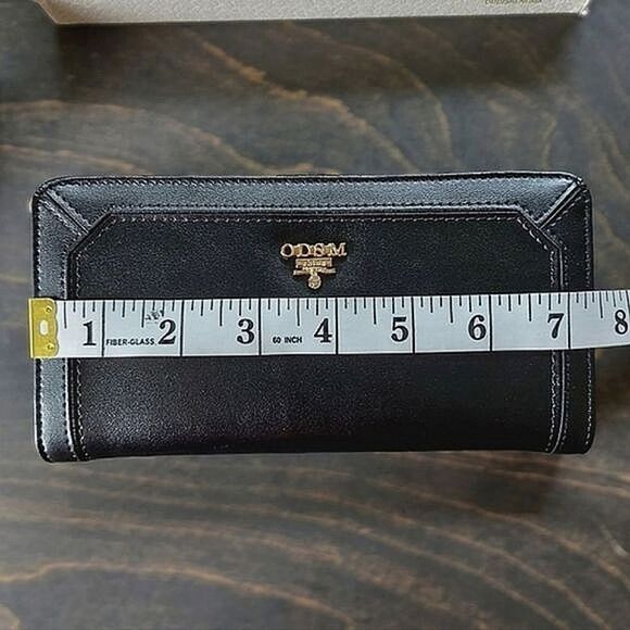 BNIB Oudishengma black leather clutch wallet - Picture 15 of 16
